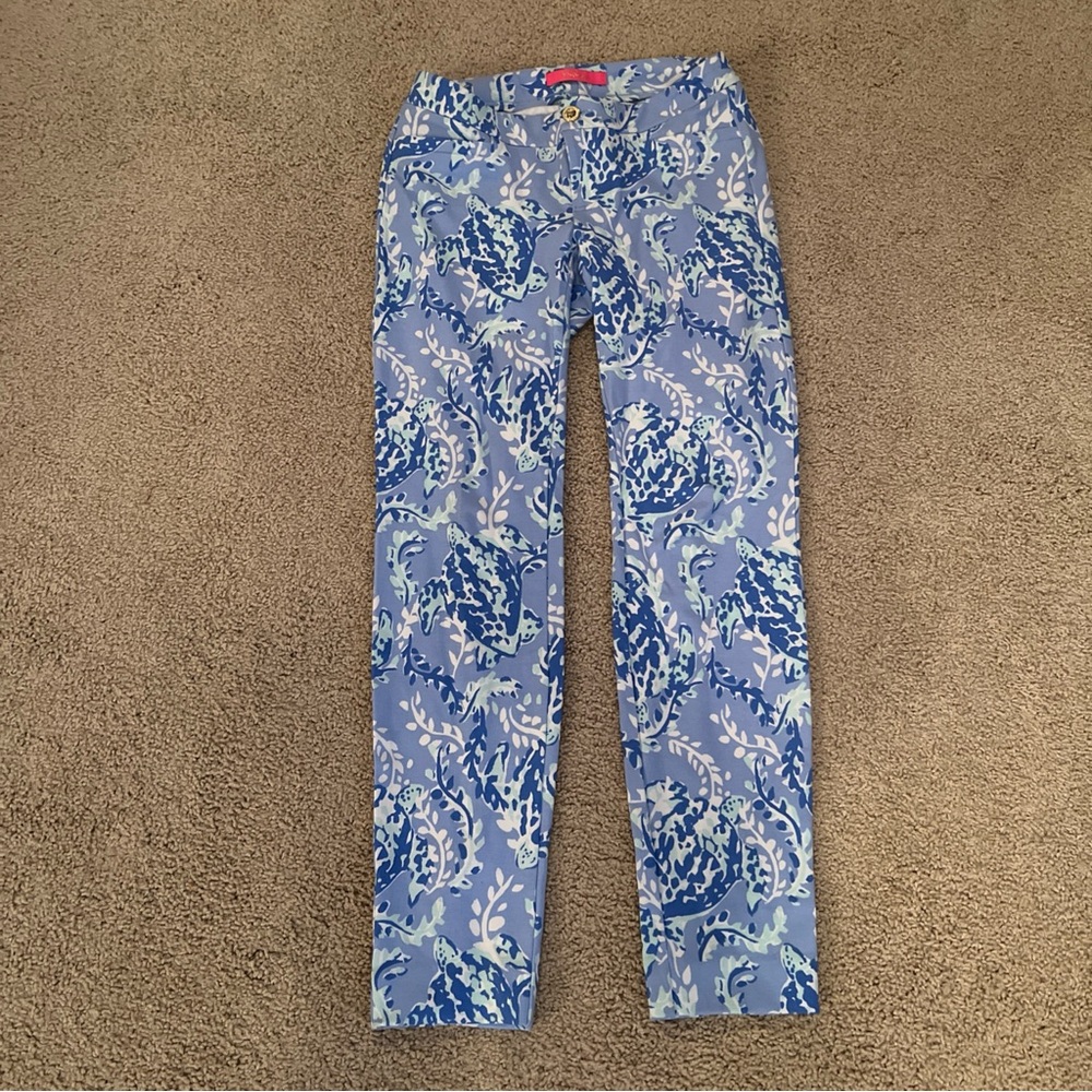 Lilly Pulitzer Kelly Knit Skinny Ankle Pants Turtley Awesome Size 0
